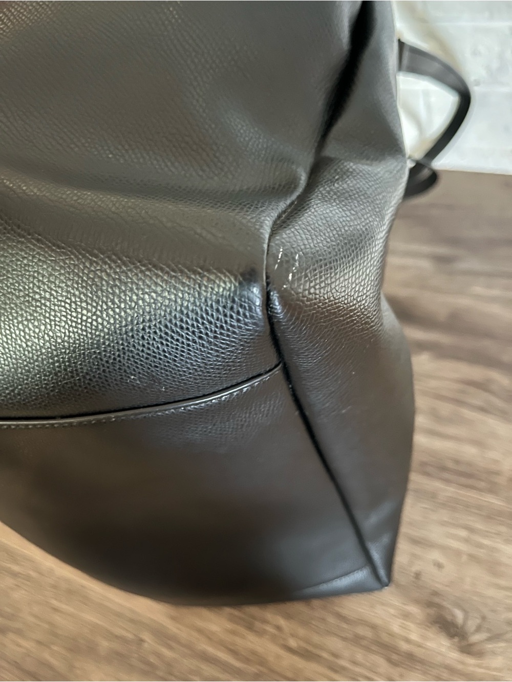 COACH black leather carryall tote bag / baby bag - Picture 6 of 10